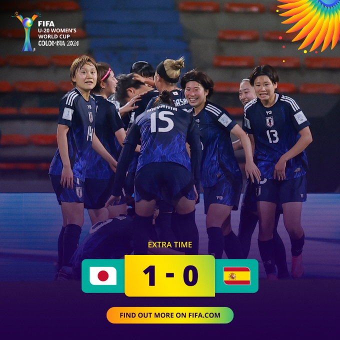 U20女足世界杯日本1-0击败西班牙，半决赛将战荷兰女足